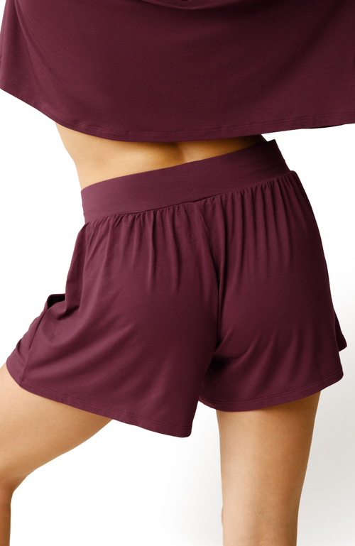 Kindred Bravely Aria Casual Lounge Short In Burgundy