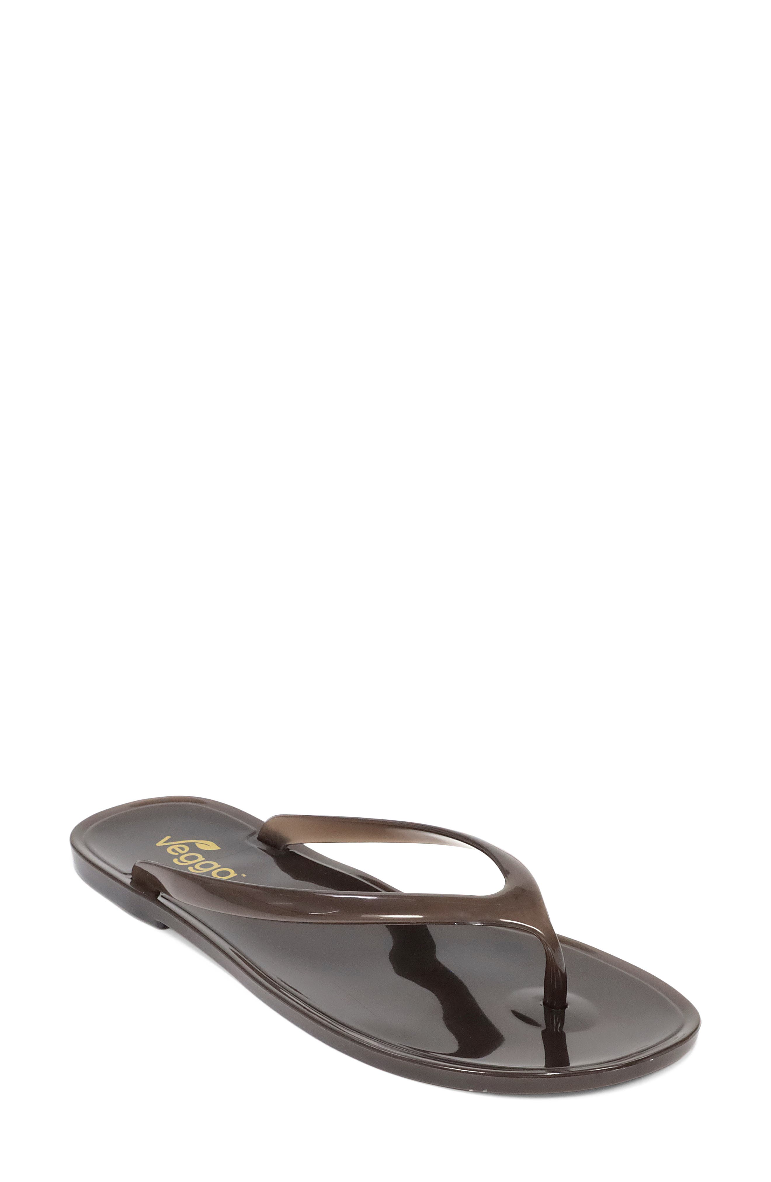 Avery Thong Sandal, Main, color, DARK BROWN PVC TRANSLUCENT