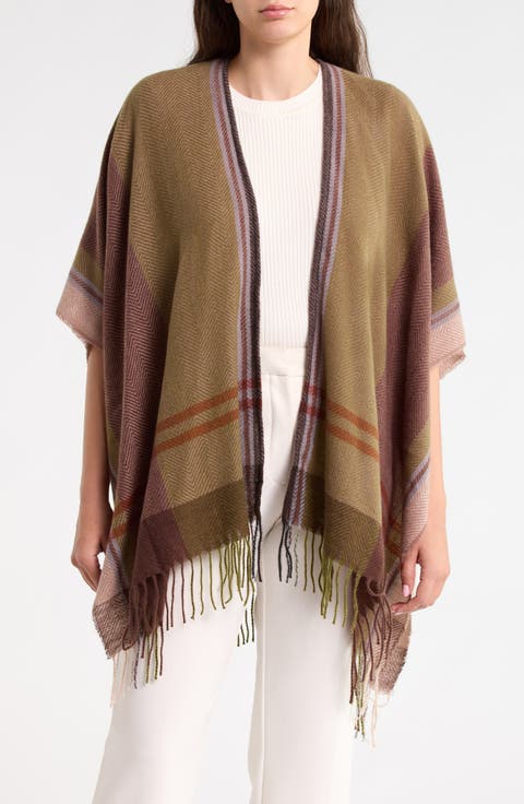 Feather Soft Large Stripe Ruana