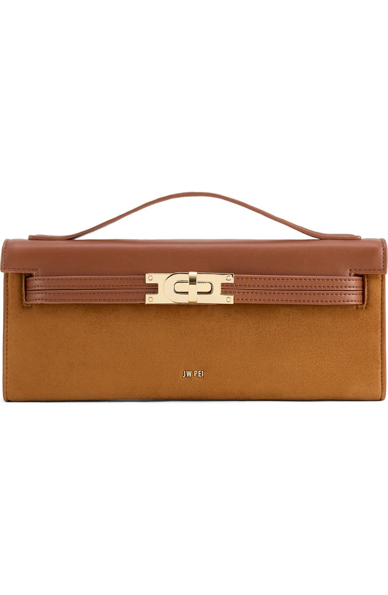 JW PEI Bria Faux Suede Top Handle Bag, Main, color, Brown