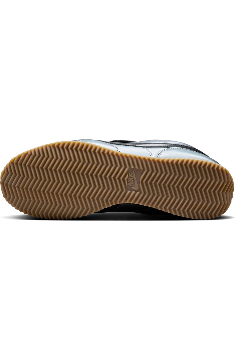 Nike Cortez Leather SE 'Metallic Cool Grey/Black' Soccer Sneaker, Alternate, color,