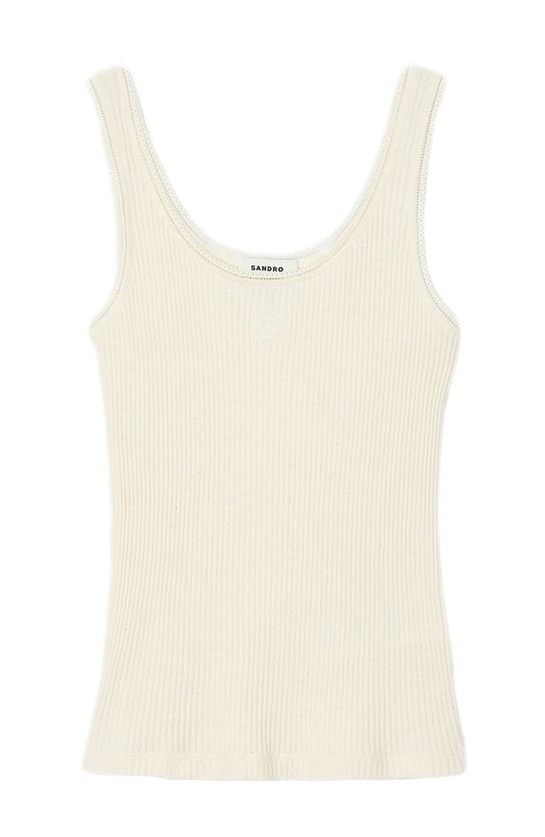 SANDRO Rib knit vest top, Alternate, color, 