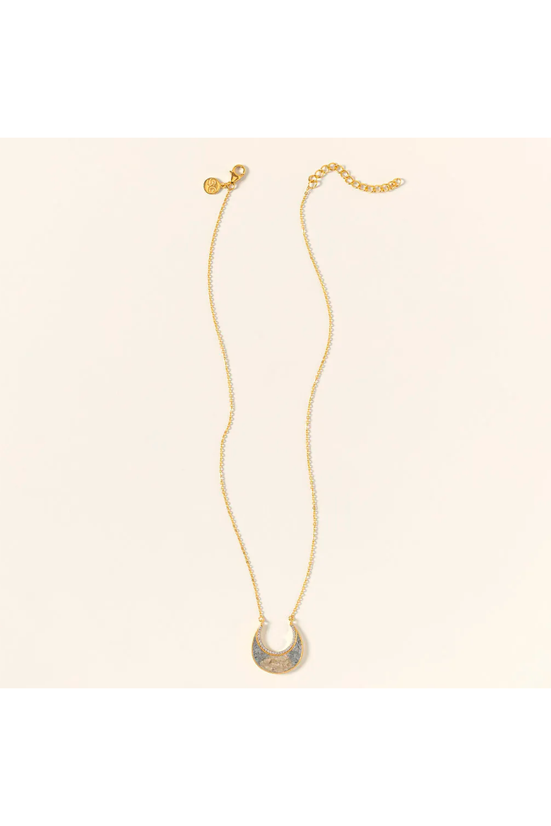 Sliced Raw Diamond Crescent Necklace by Shana Gulati, Alternate, color, Gold
