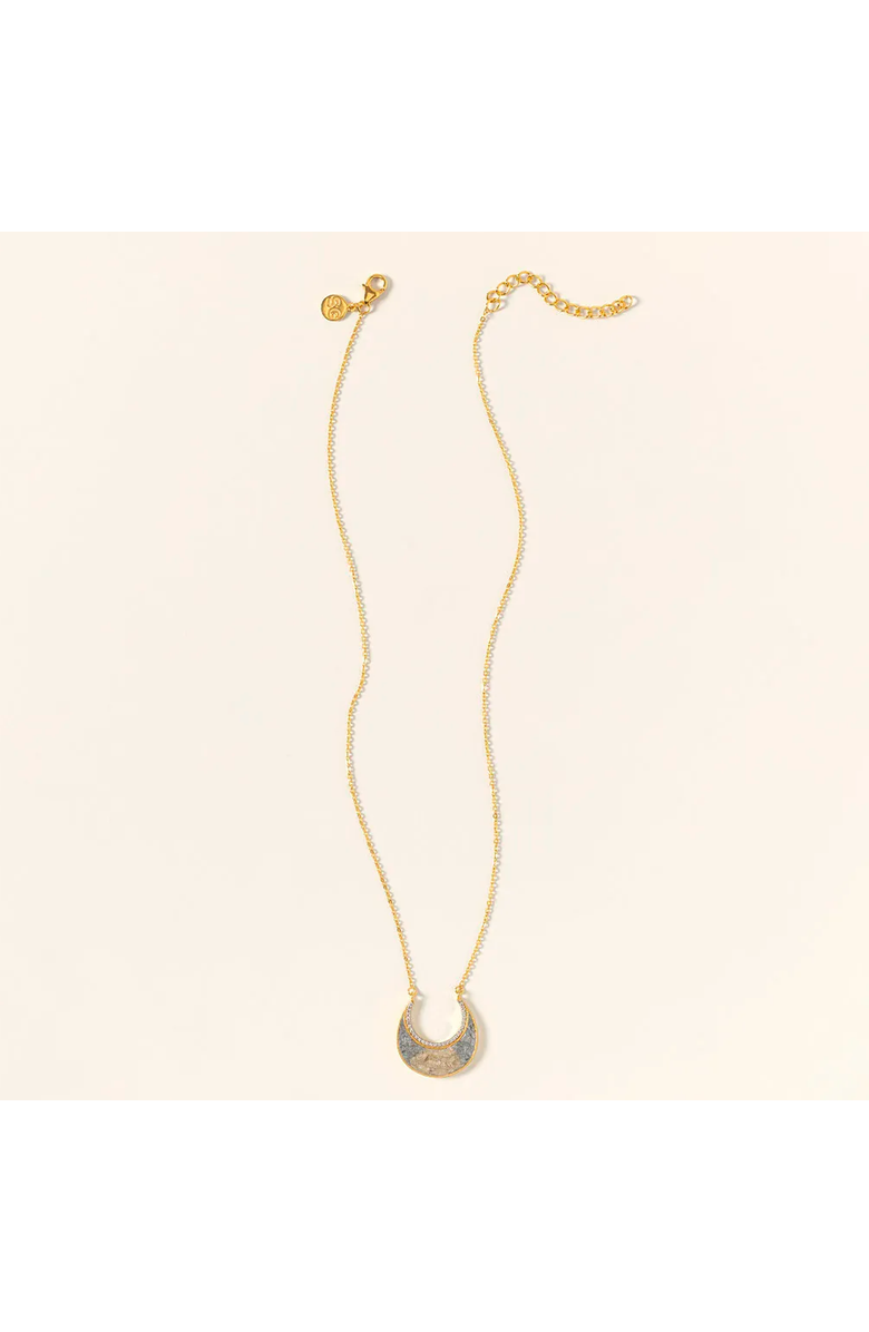 Uncommon Goods Sliced Raw Diamond Crescent Necklace by Shana Gulati, Alternate, color, Gold