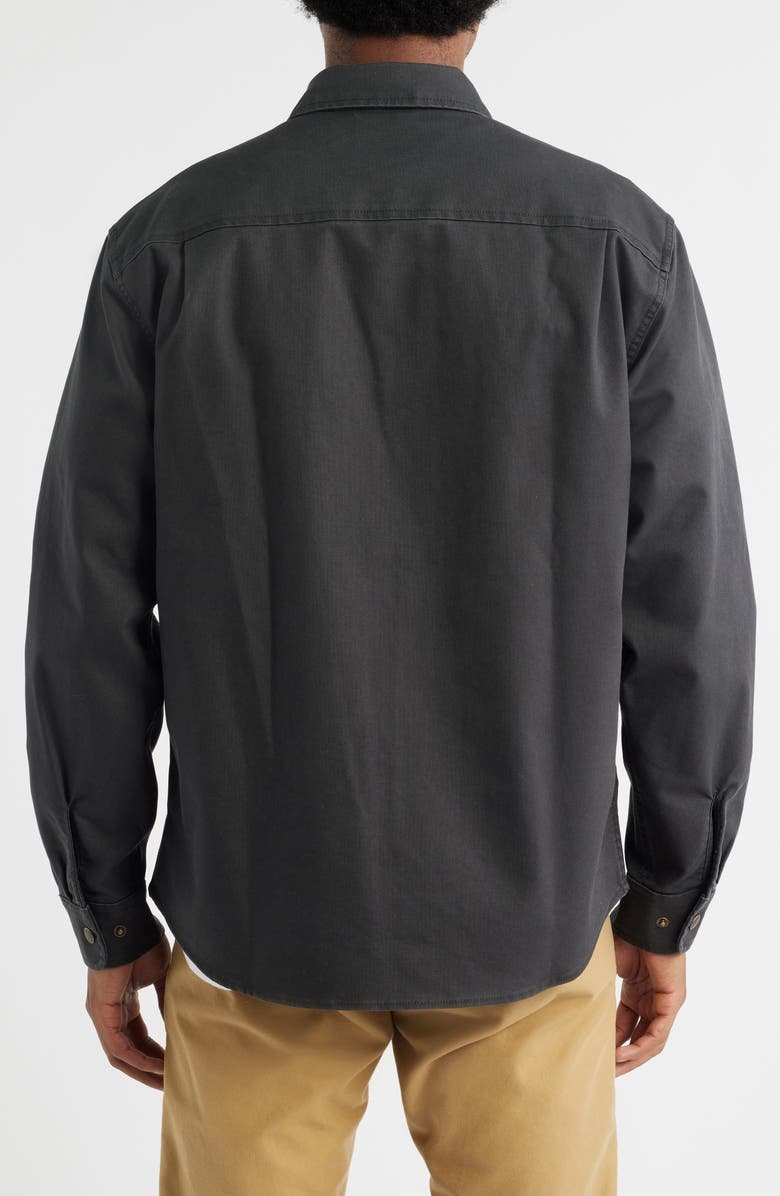 Brixton Builders Stretch Cotton Blend Overshirt, Alternate, color, Washed Black