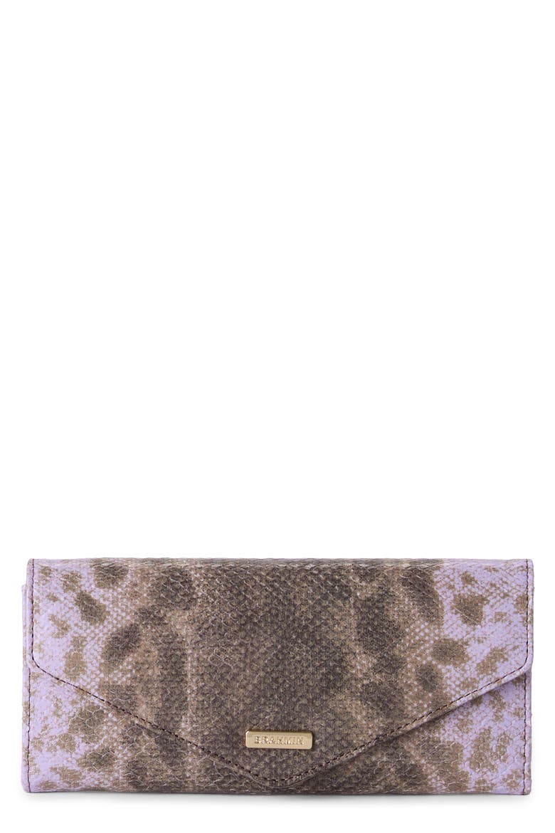 Veronica Croc Embossed Leather Wallet, Main, color, SHEER LAVENDER