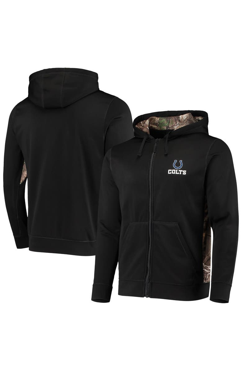 DUNBROOKE Men's Dunbrooke Black/Realtree Camo Indianapolis Colts Decoy Tech Fleece Full-Zip Hoodie, Main, color, Black
