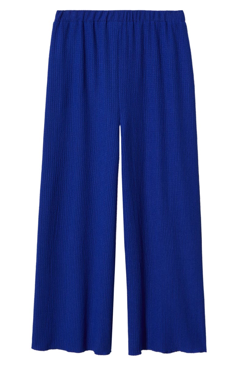 MANGO Flowy Textured Wide Leg Knit Pants, Alternate, color,