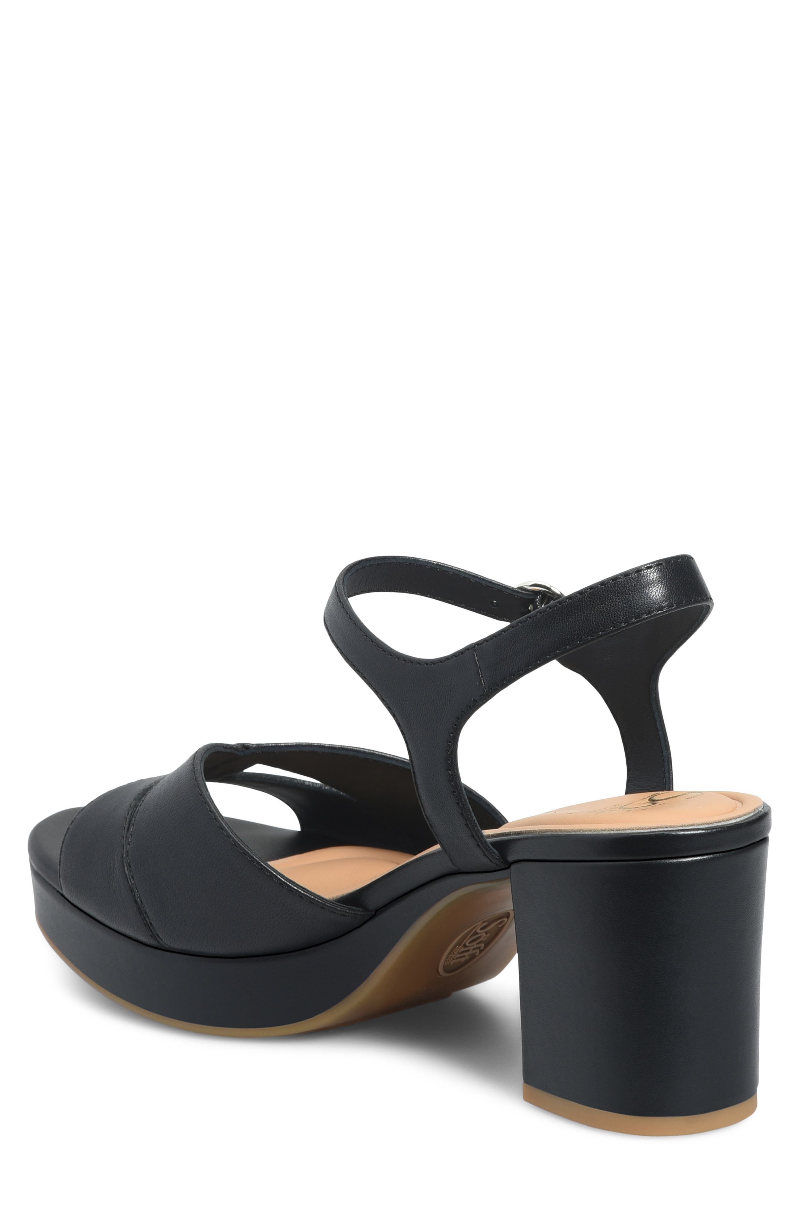 Söfft Lucille Ankle Strap Platform Sandal, Alternate, color, Black