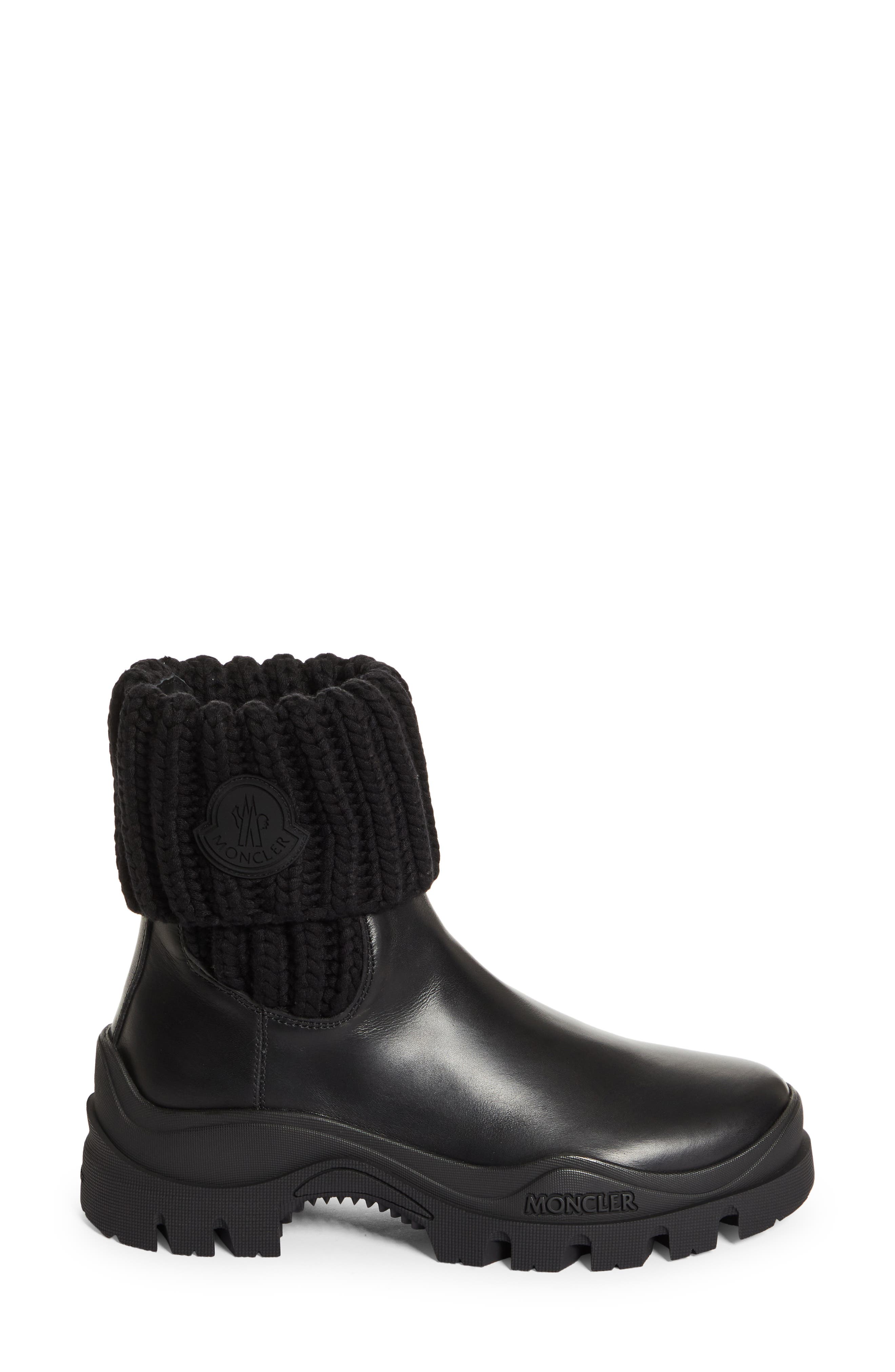 Moncler Larue Knit Cuff Chelsea Boot, Alternate, color, 