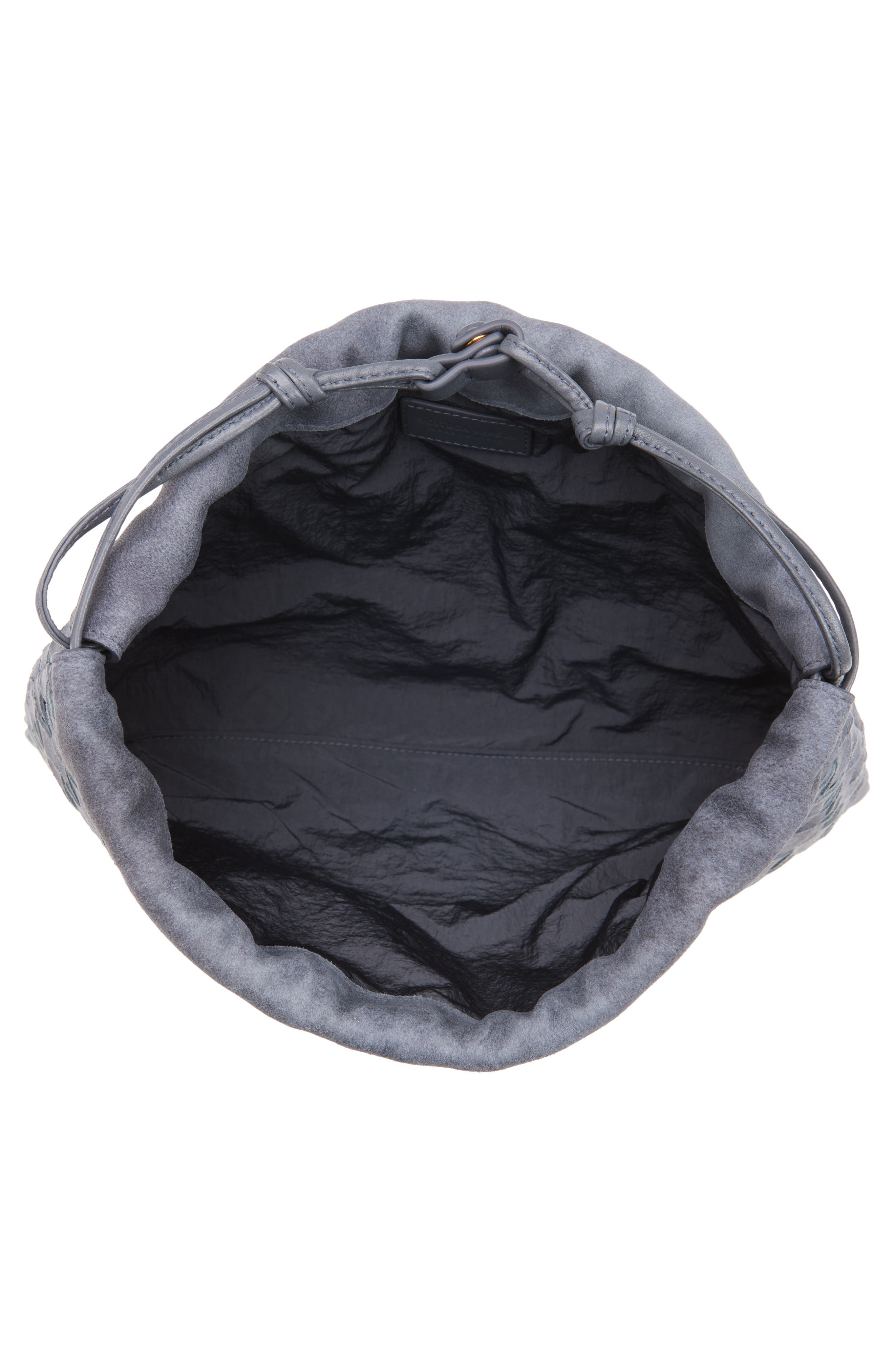 Bottega Veneta Large Dustbag Intrecciato Suede Shoulder Bag, Alternate, color, 4545 Cloudy Ind-Mb