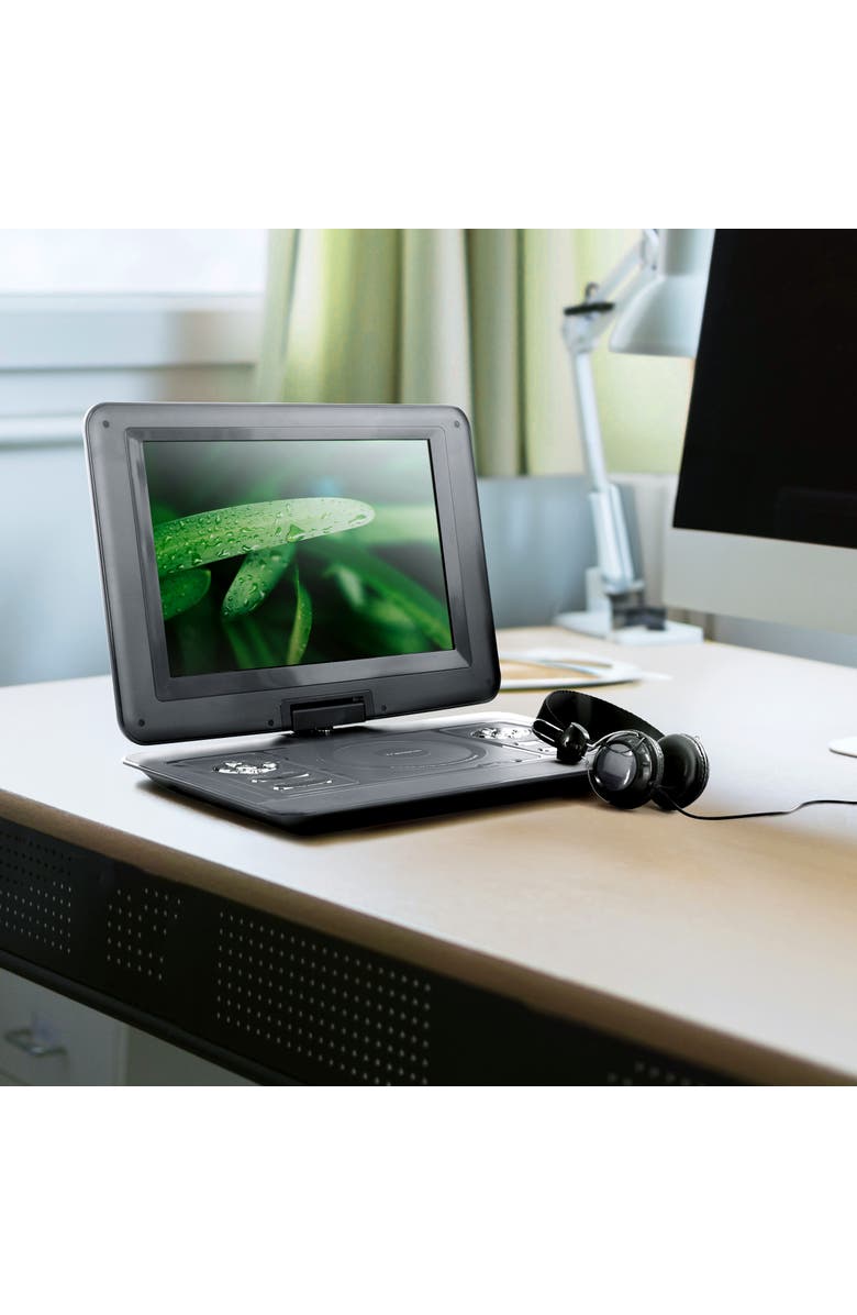 Trexonic 13.3in Portable TV+DVD Player with Color TFT LED Screen and USB/HD/AV Inputs, Alternate, color, Black