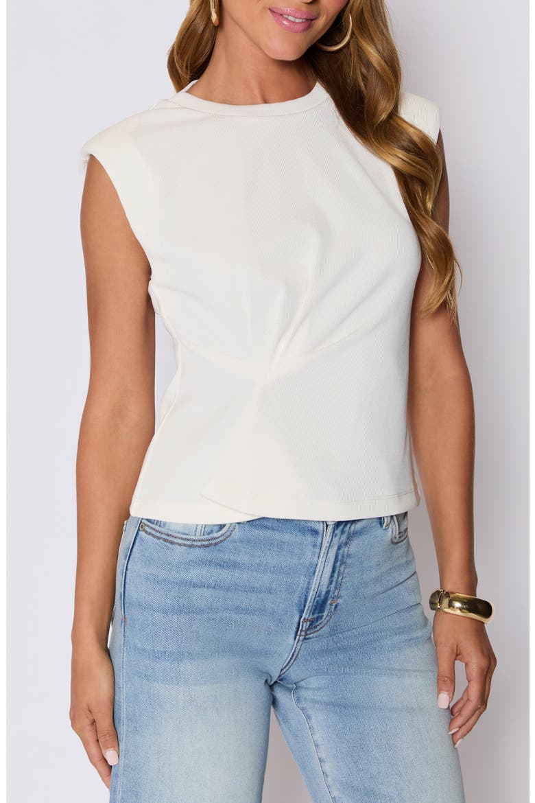 Cory Twist Front Rib Top (Nordstrom Exclusive), Alternate, color, OFF-WHITE
