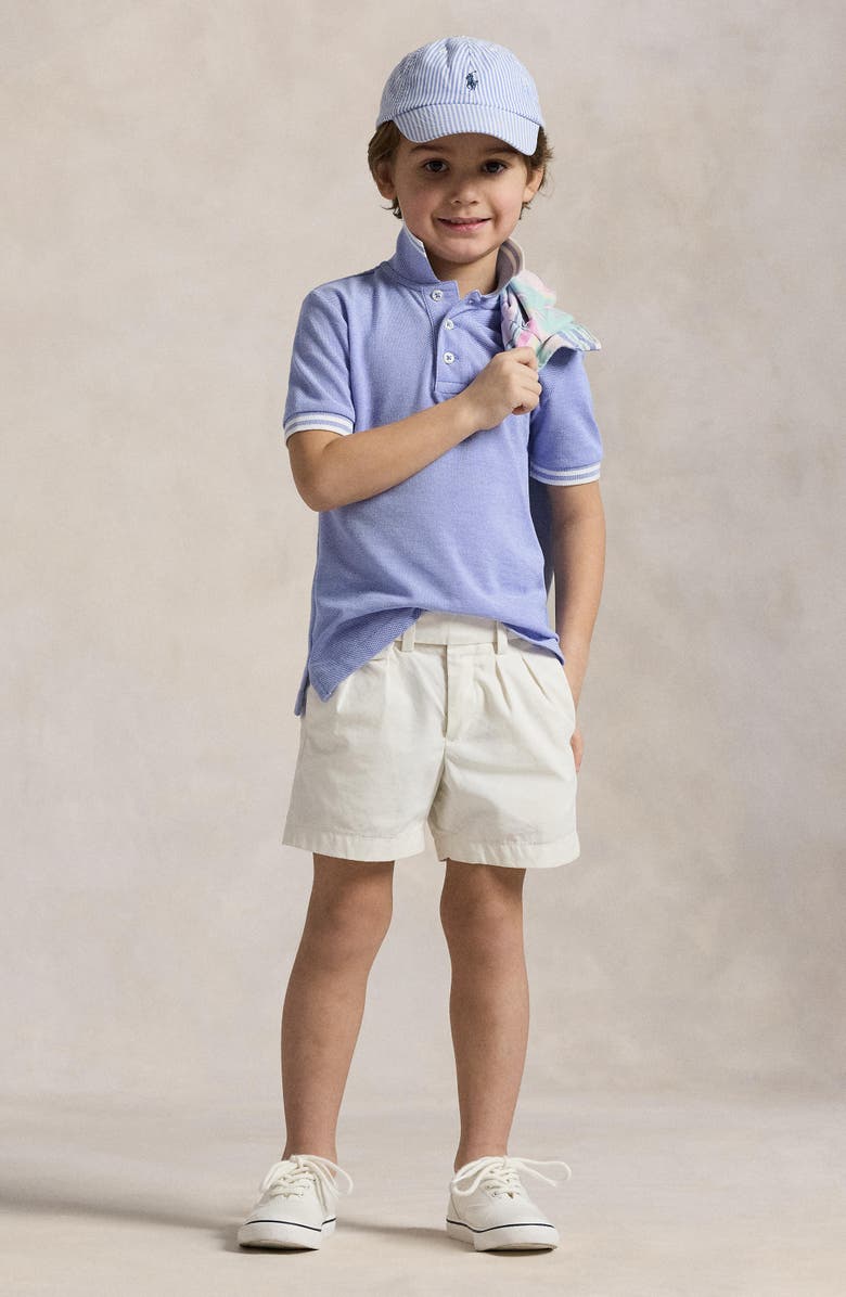 Polo Ralph Lauren Kids' Tipped Cotton Piqué Polo, Alternate, color, Harbor Island Blue/ White