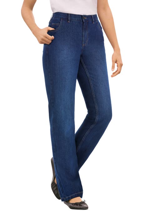 Perfect Back Elastic Gap Free Straight Leg Cotton Jeans (plus)