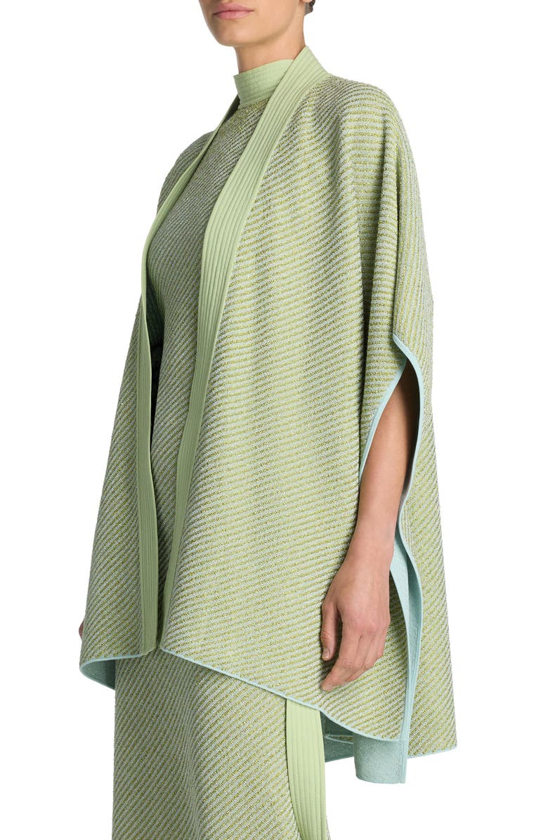 St. John Evening Sequin Twill Knit Cape, Alternate, color, 