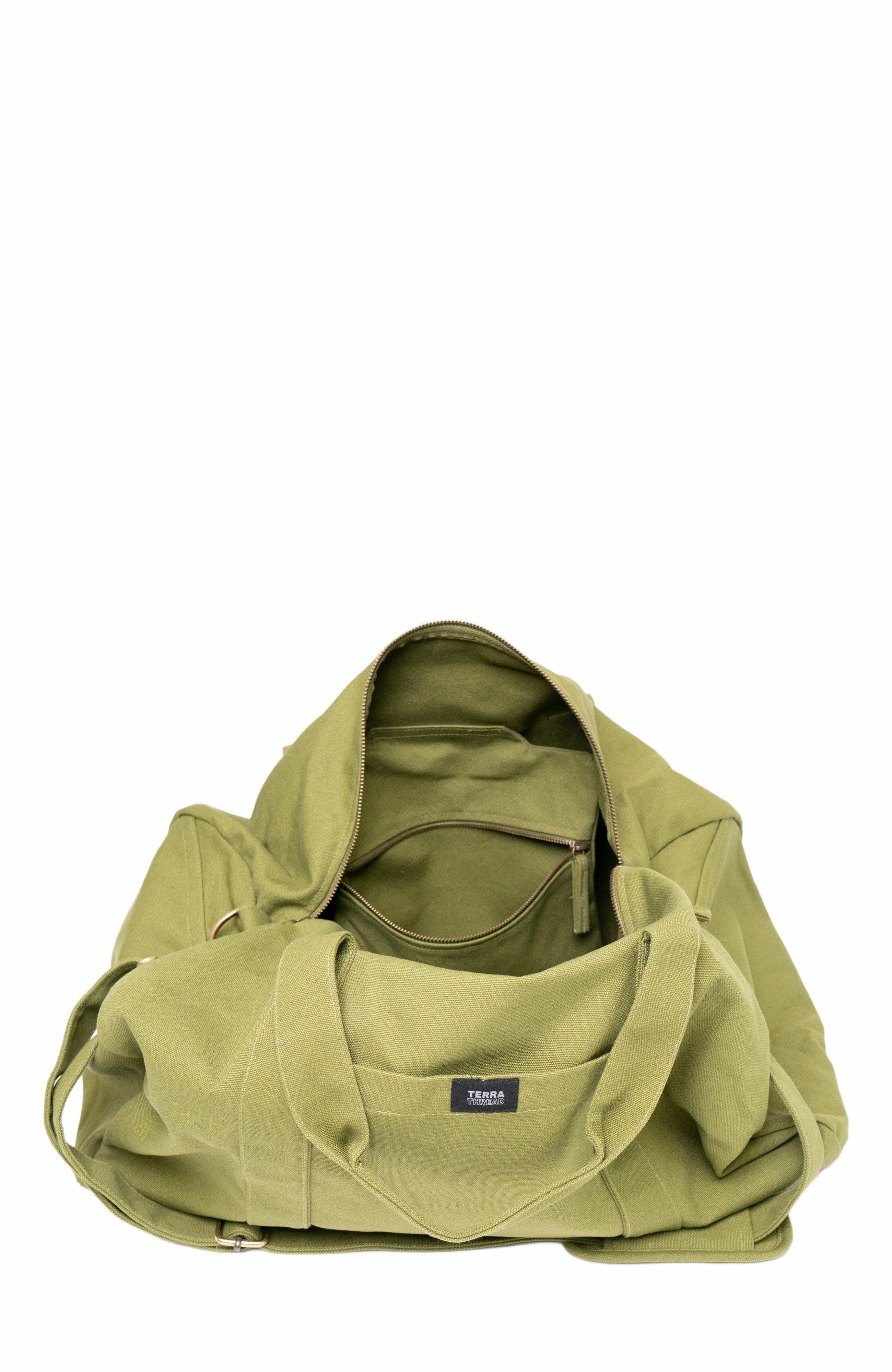 Organic Cotton Duffle Bag, Alternate, color, Olive Green