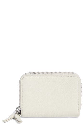 Allsaints Fetch Leather Card Wallet In White