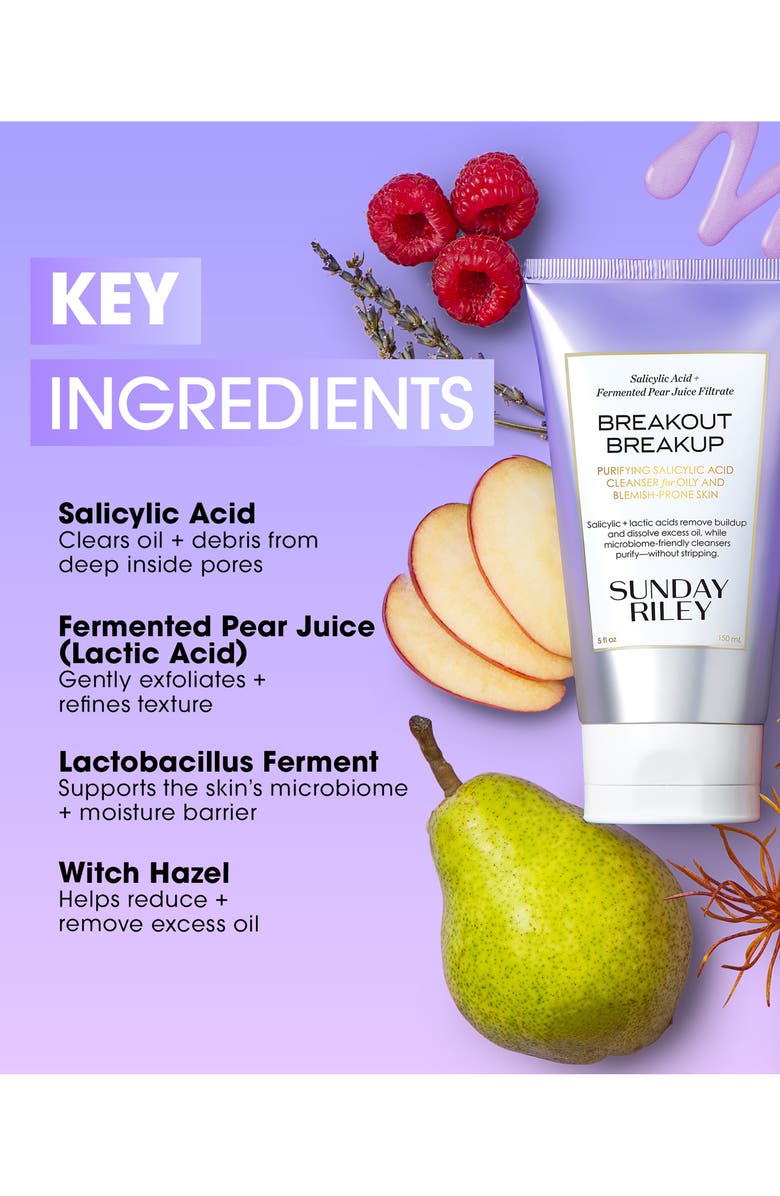 Sunday Riley Breakout Breakup Purifying Salicylic Acid Cleanser, Alternate, color, 