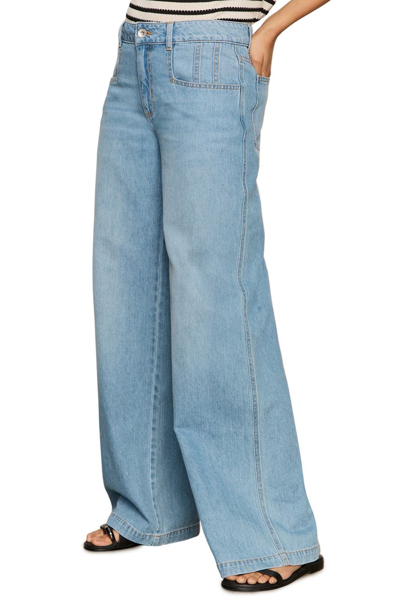 Sanctuary Highland Seamed Pocket Wide Leg Jeans, Alternate, color, Sail Away