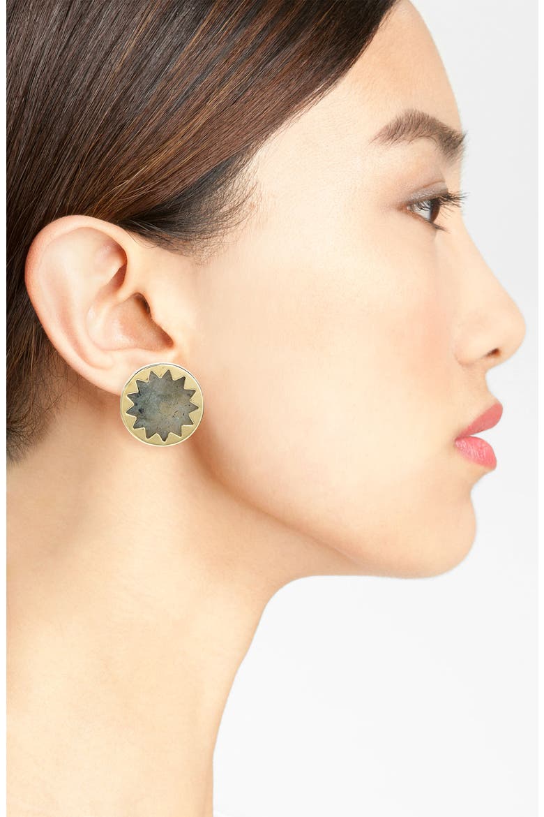 Sunburst Stud Earrings, Alternate, color, LABRADORITE
