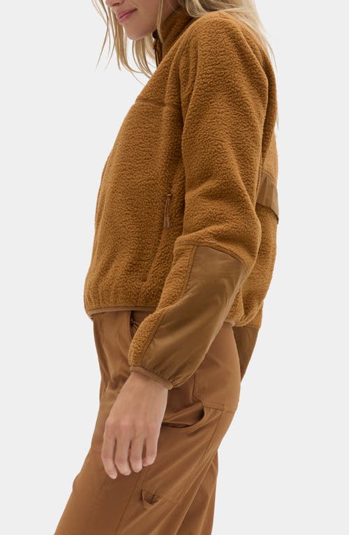 Halfdays Chapelle Water Repellent Fleece Jacket In Brown