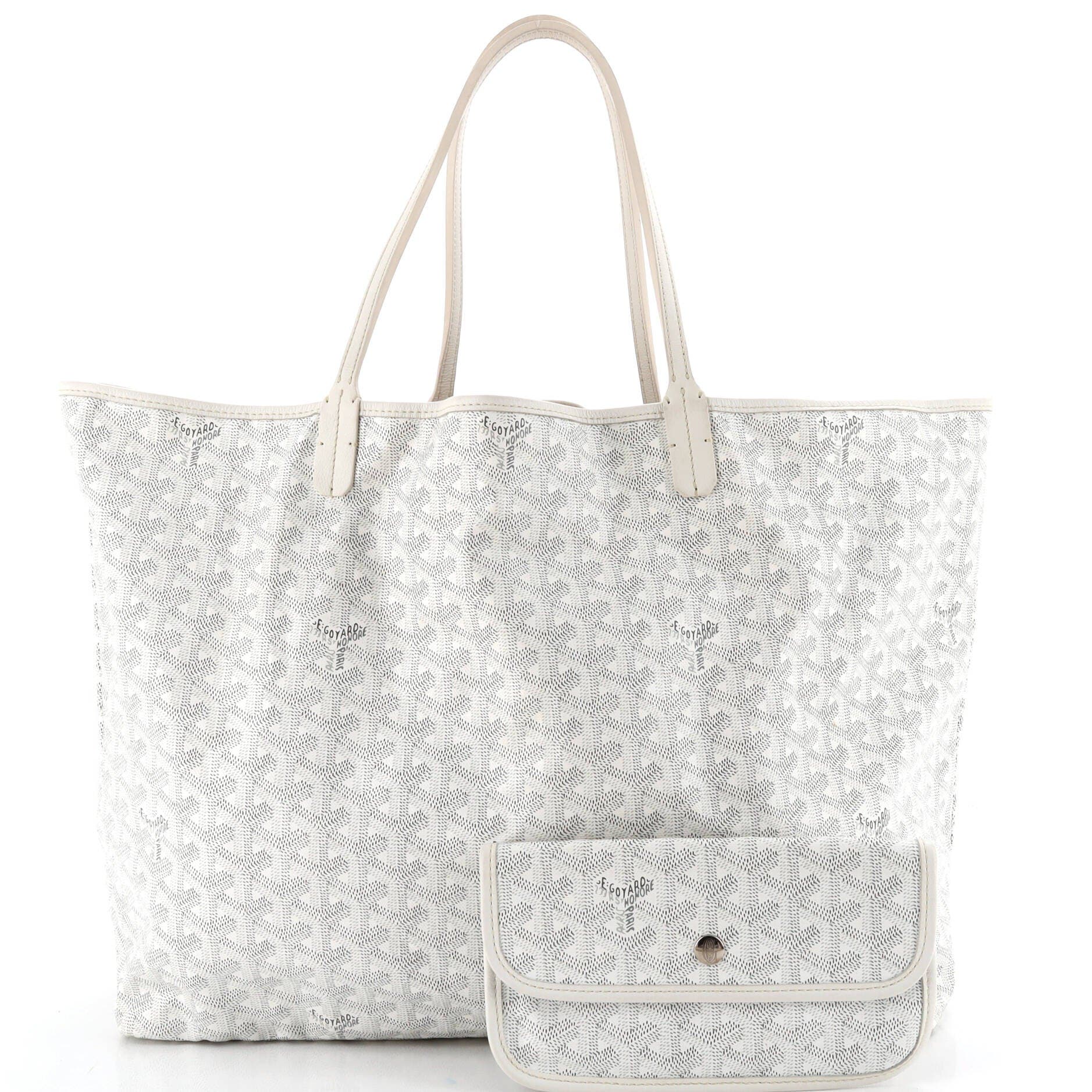Pre-Owned Goyard Saint Louis Tote Coated Canvas GM, Alternate, color, White