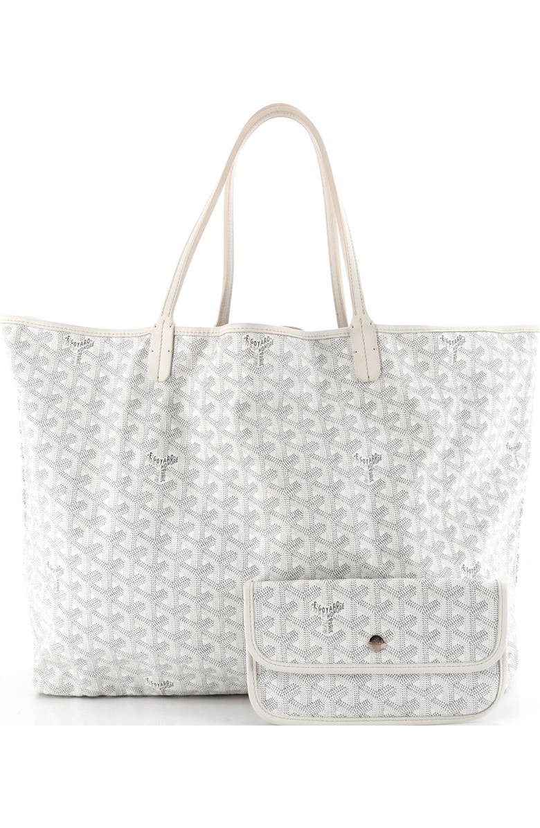 Pre-Owned Goyard Saint Louis Tote Coated Canvas GM, Alternate, color, White