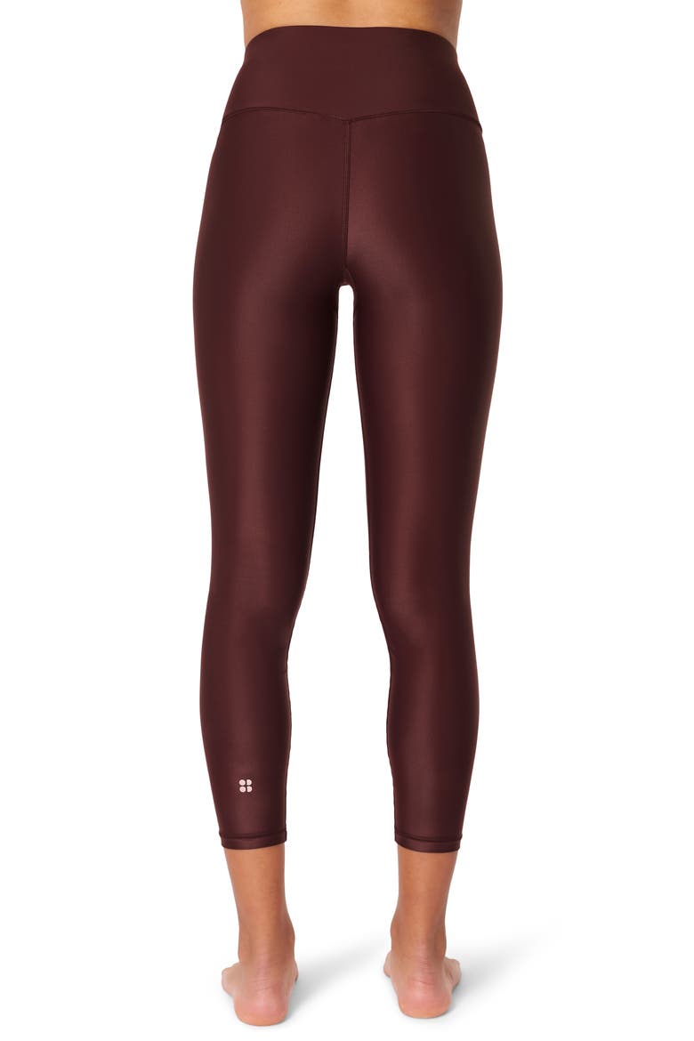 High Shine High Waist 7/8 Leggings, Alternate, color, BLACK CHERRY