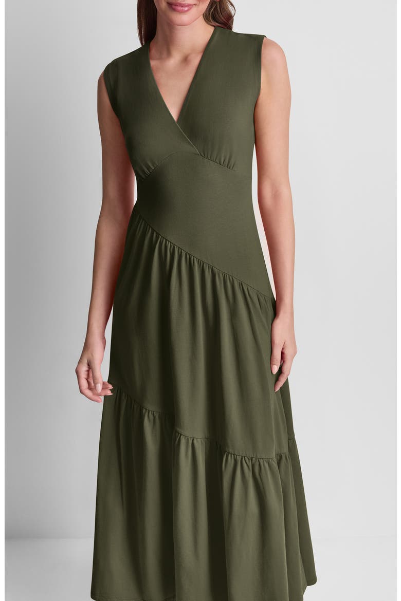 Stretch Cotton Maxi Dress, Alternate, color, FATIGUE