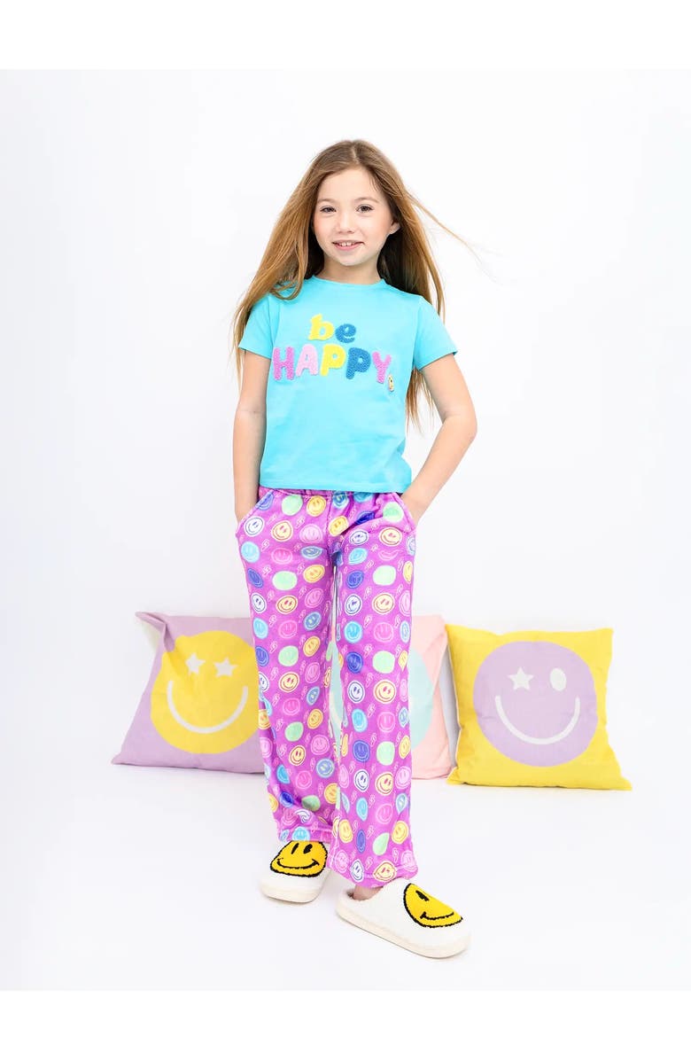 Preppy Goose Plush Smiley Faces loungewear pant, Alternate, color, Multicolor