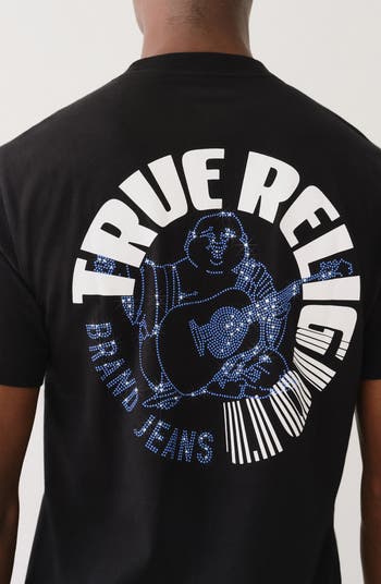 Fast Buddha Rhinestone Graphic T-Shirt
