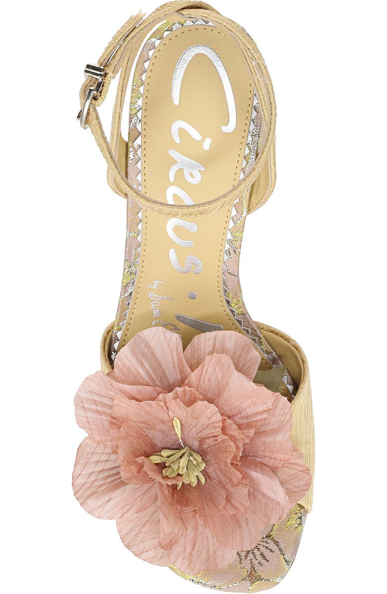 Circus NY by Sam Edelman Aria Flower Ankle Strap Sandal, Alternate, color, Dusty Yellow/ Ballet Blush