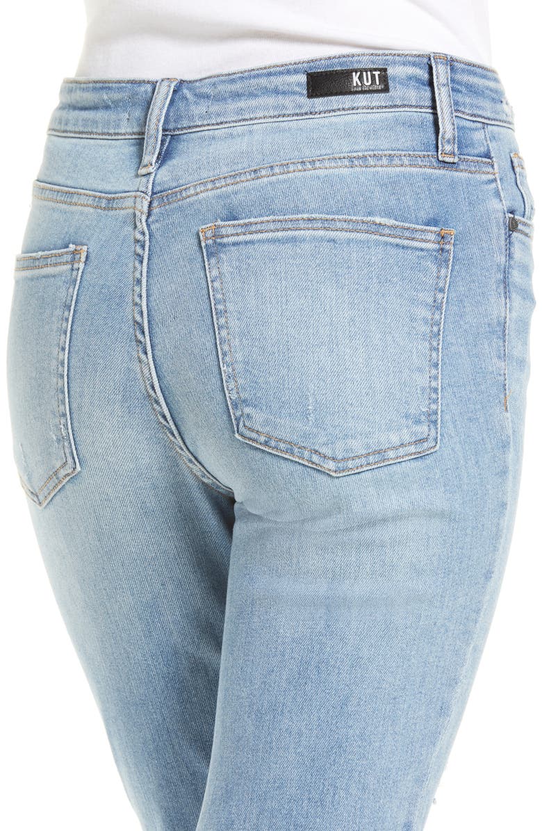 KUT from the Kloth Rachael Fab Ab Raw Hem High Waist Crop Mom Jeans ...