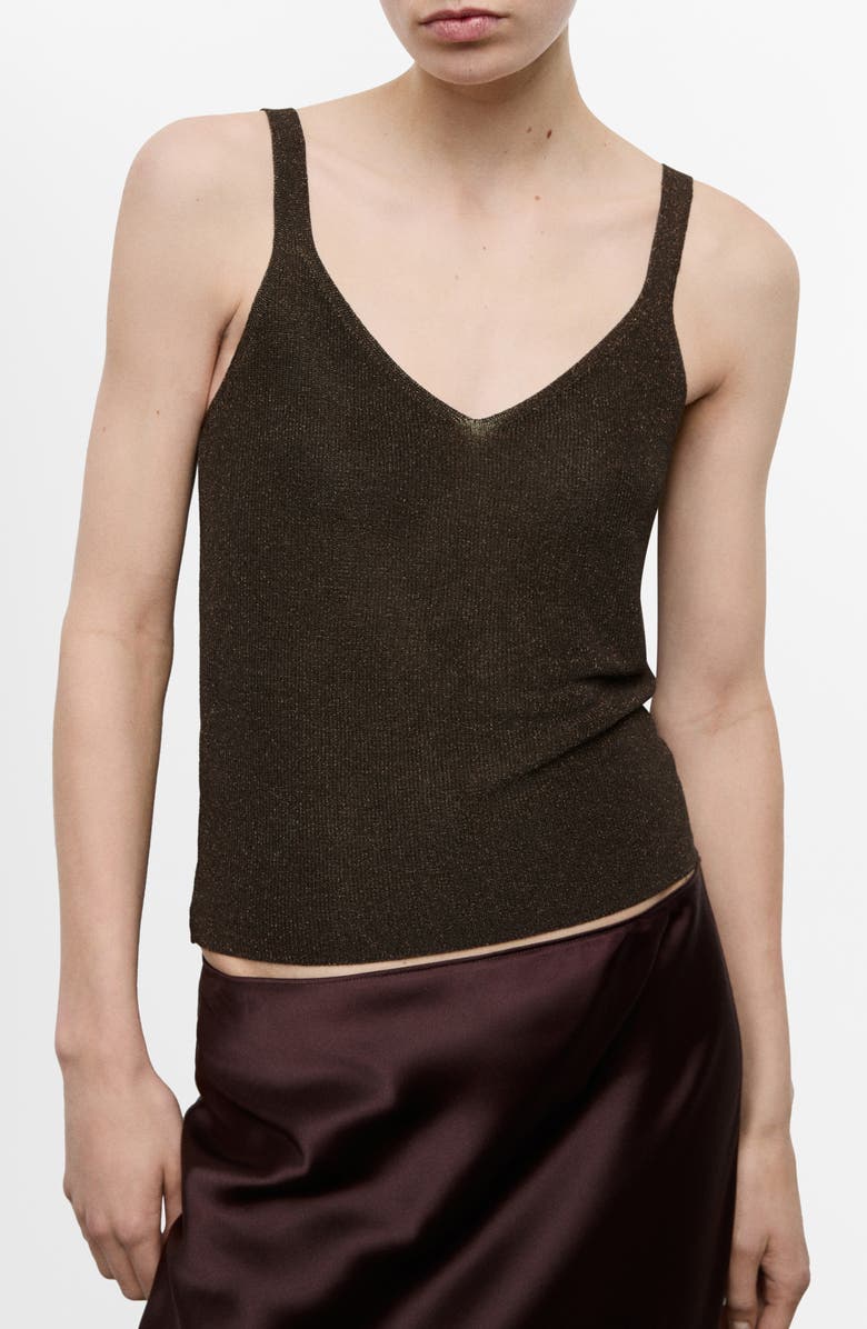MANGO Sweater Tank, Main, color, Chocolate
