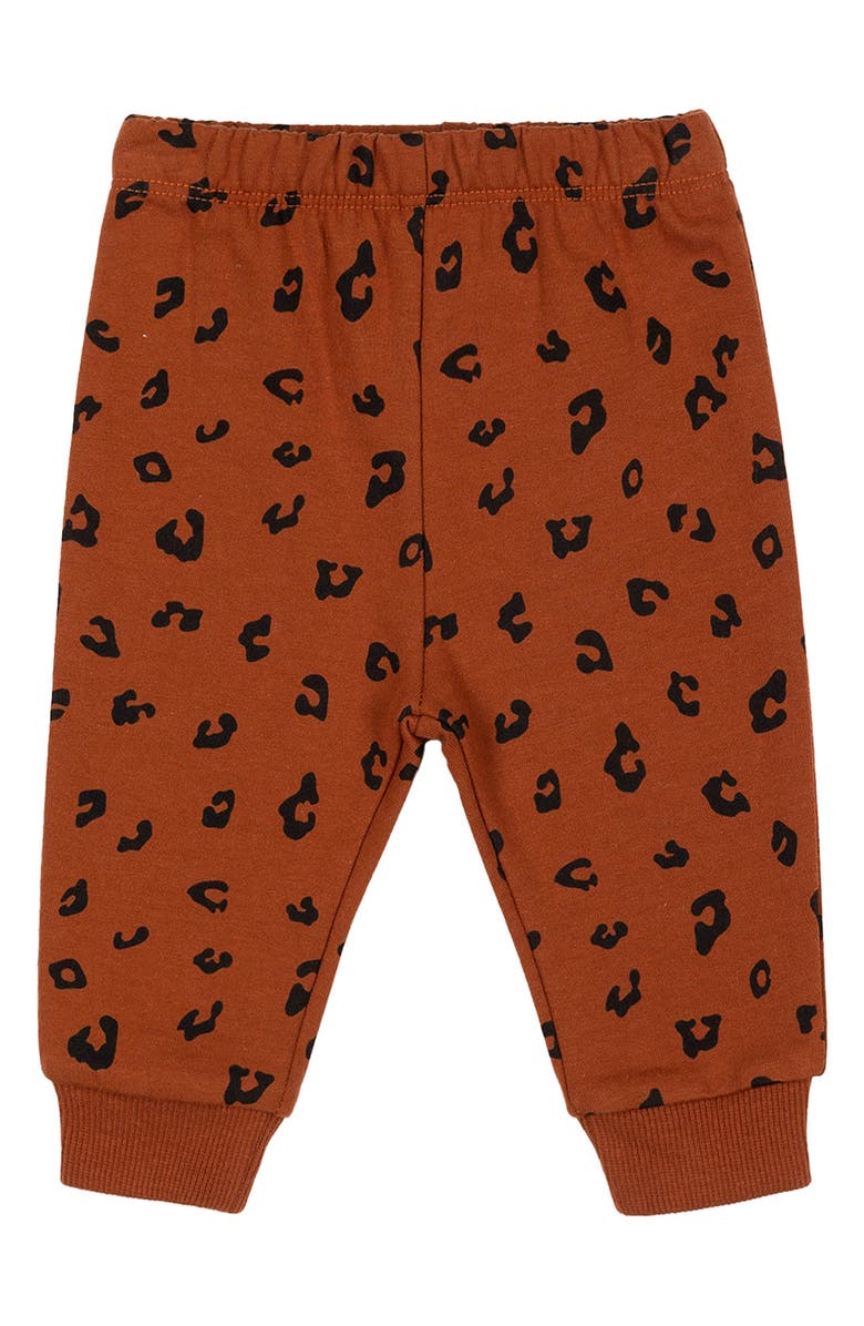 PL Baby by Petit Lem Ruffle Sweatshirt & Joggers Set, Alternate, color, Cheetah