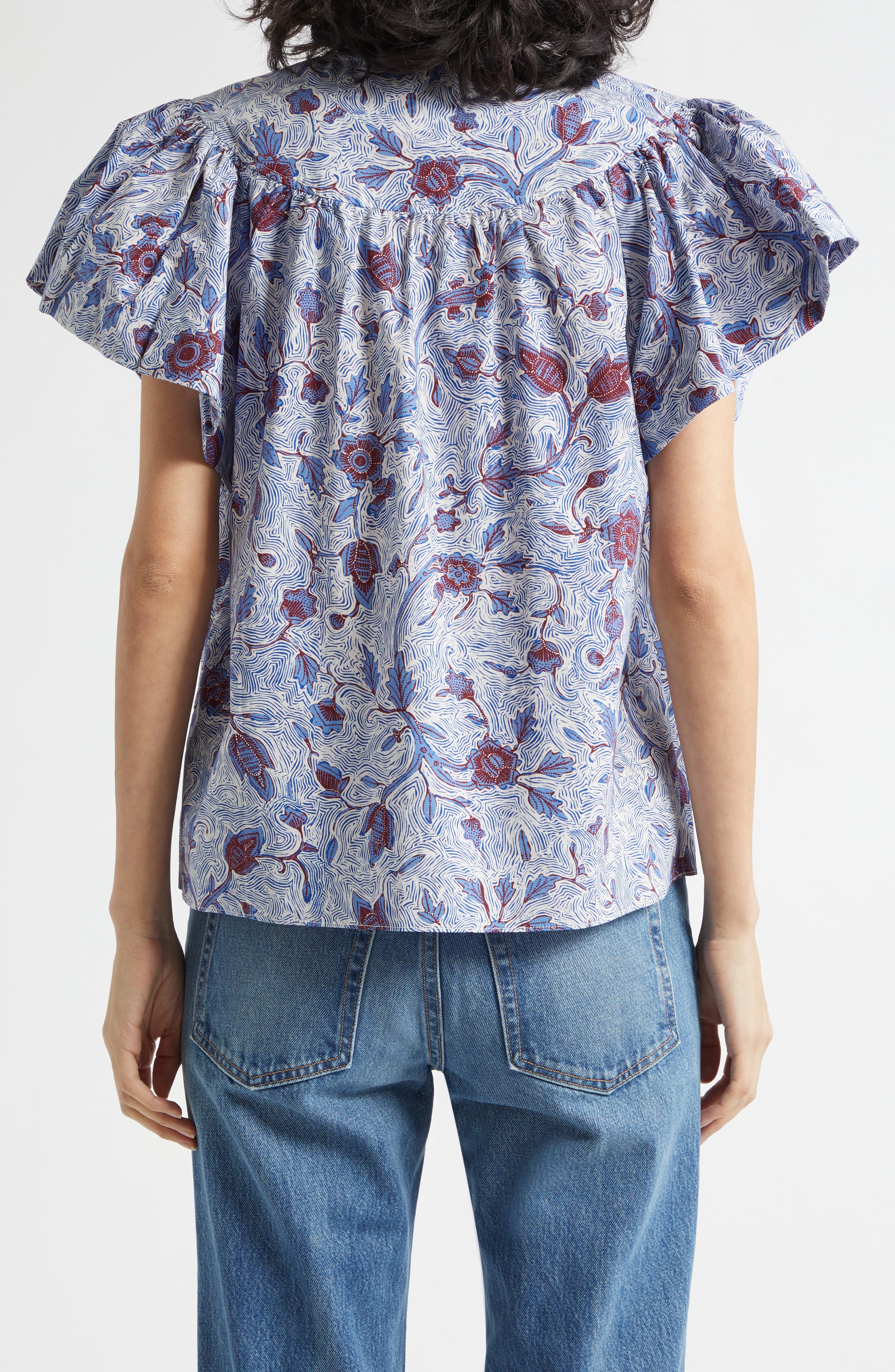 Perline Floral Print Silk Top - image 2