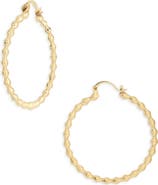 NORDSTROM RACK Demi Fine Bead Textured Hoop Earrings