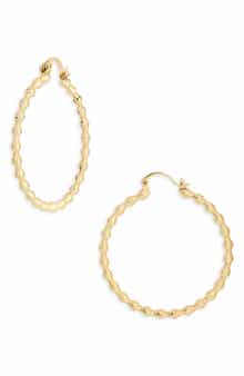 Demi Fine Bead Textured Hoop Earrings