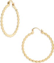NORDSTROM RACK Demi Fine Bead Textured Hoop Earrings