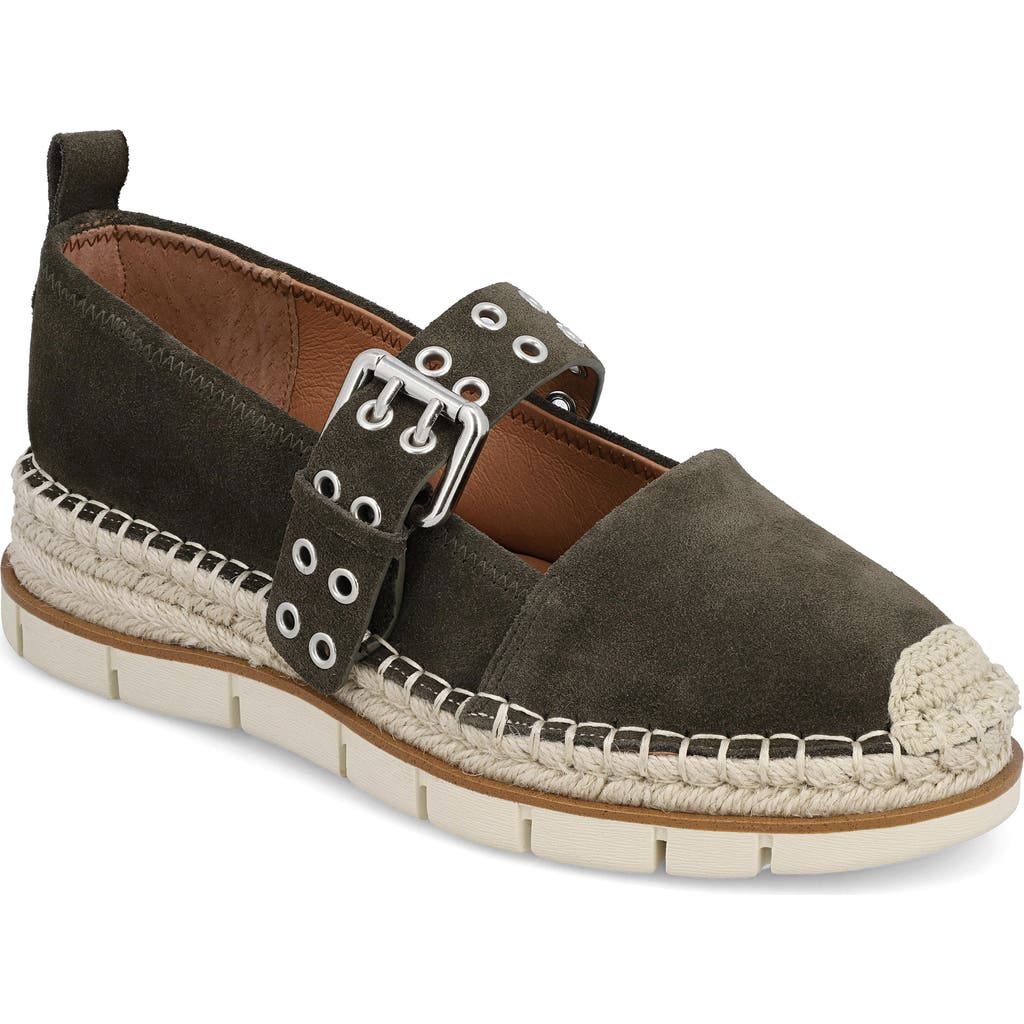 Mia Valri Espadrille Mary Jane Flat In Khaki