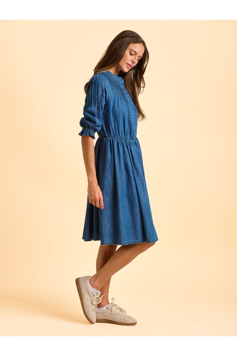 Icylyn 3/4 Sleeve Round Neck Midi Dress, Alternate, color, Blue