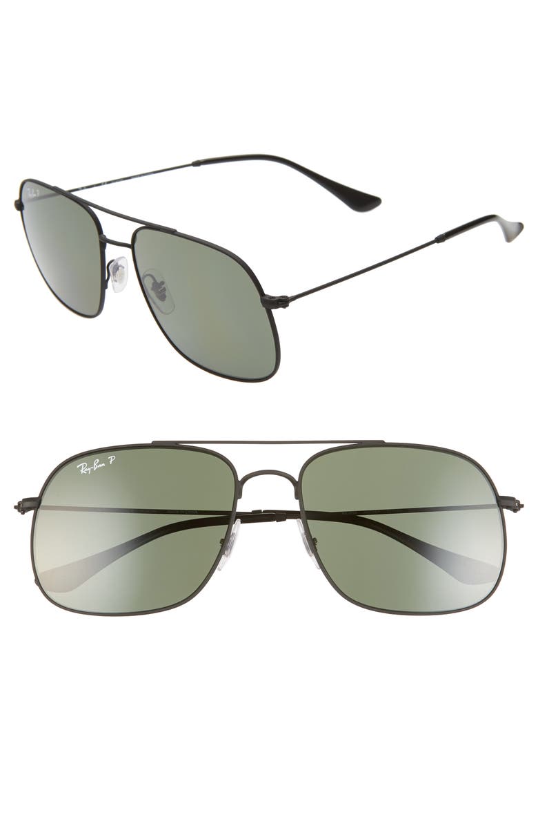 Ray-Ban 59mm Polarized Navigator Sunglasses, Main, color, 