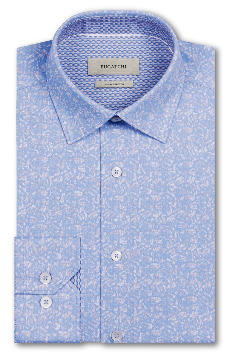 Bugatchi Jimmy OoohCotton<sup>®</sup> Abstract Print Button-Up Shirt, Alternate, color, Air Blue