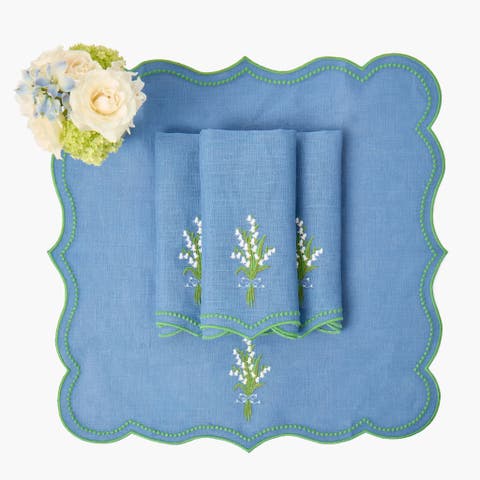 Lily of the Valley Linen Napkins (Set of 4)