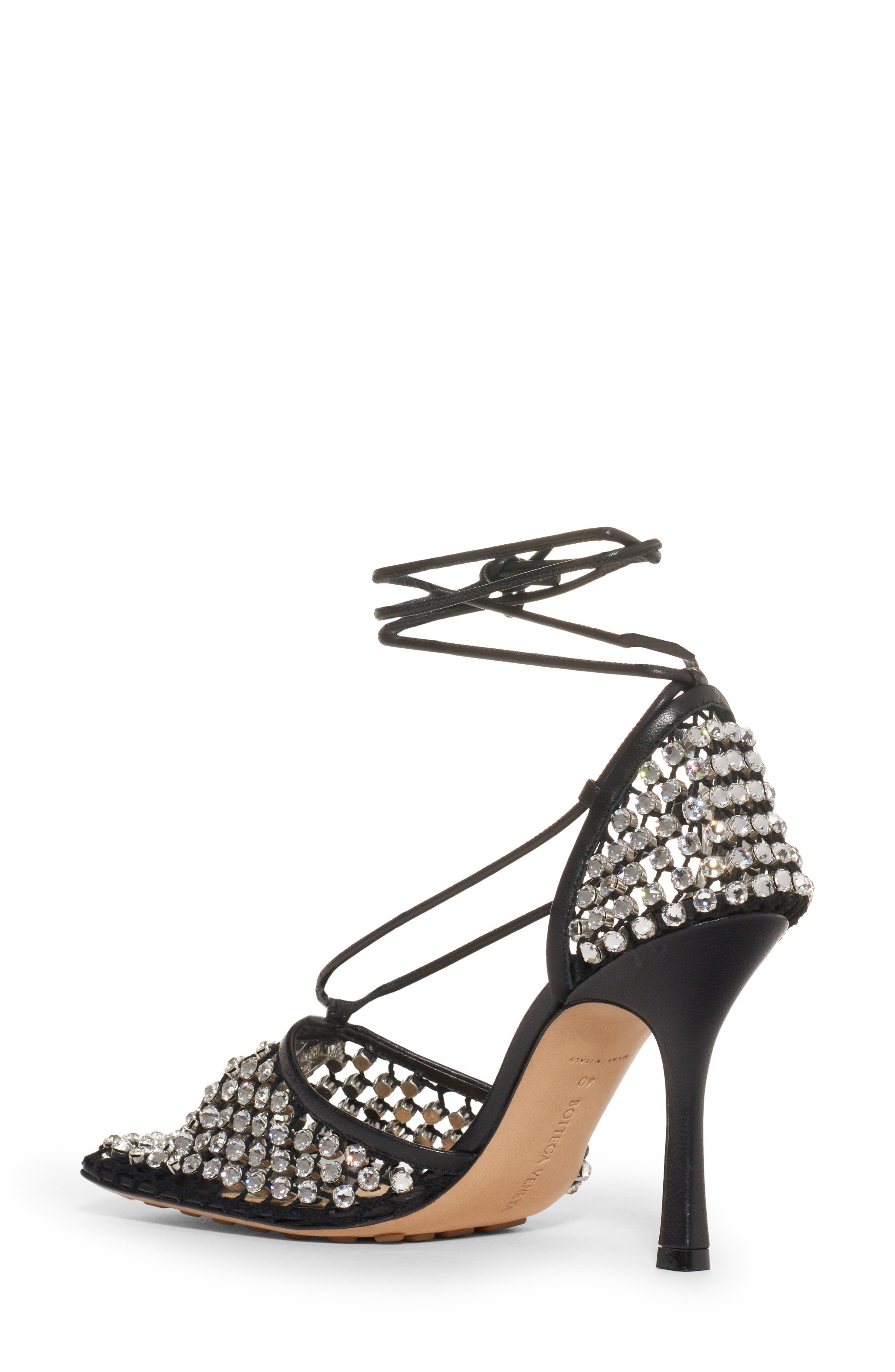 Bottega Veneta Crystal Ankle Wrap Pump, Alternate, color, 