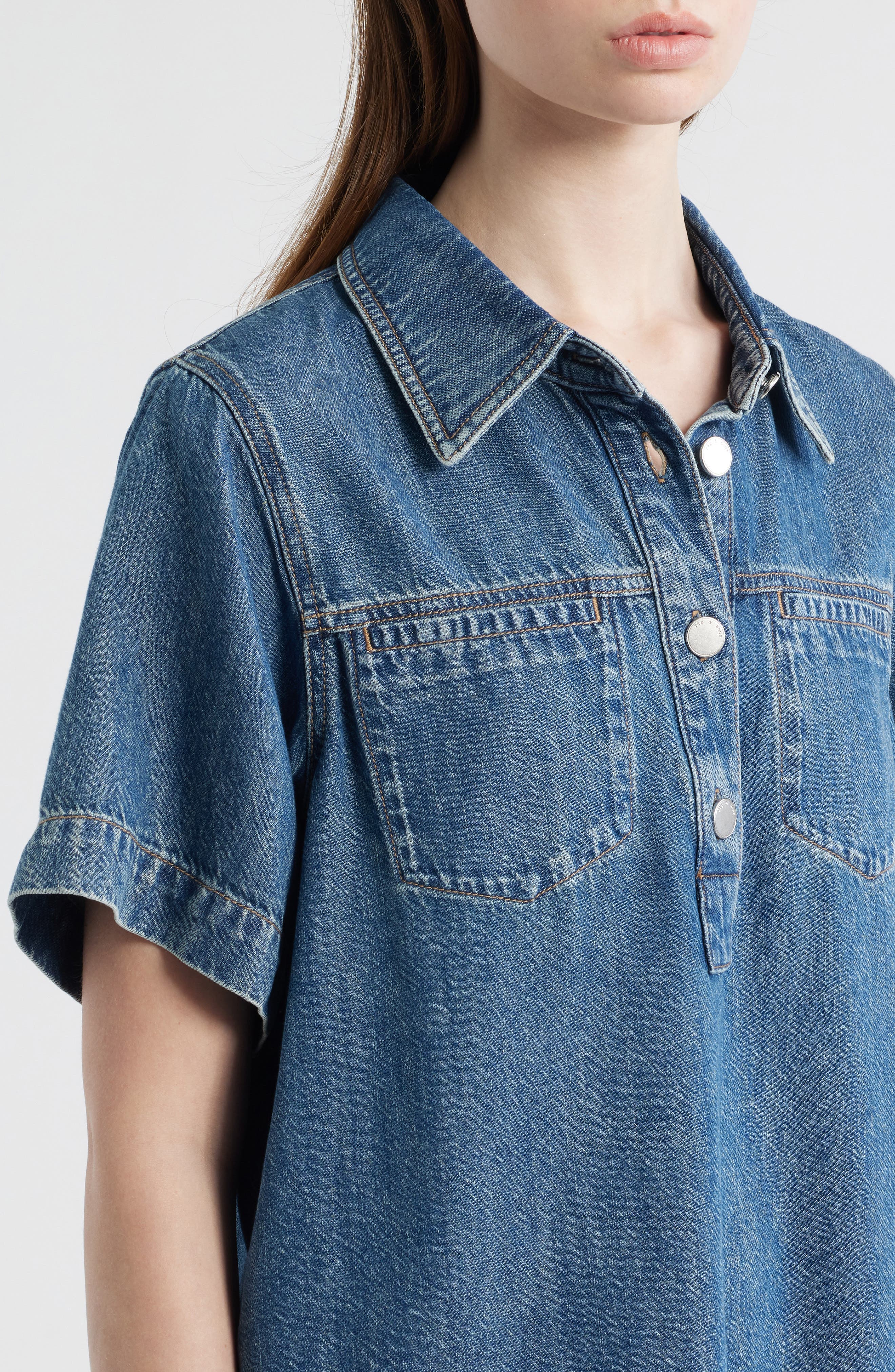hailey denim mini dress Petal & Pup Hailey Denim Mini Dress