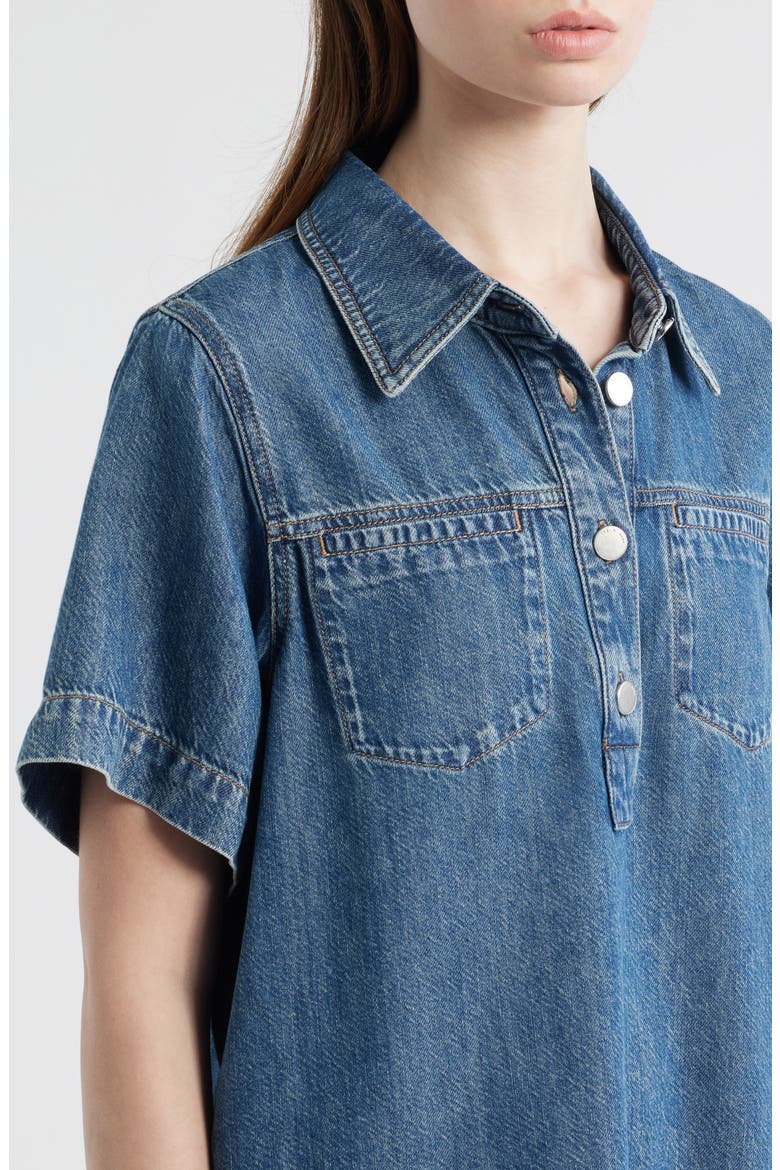 Hayley Short Sleeve Denim Dress, Alternate, color, DELCAN