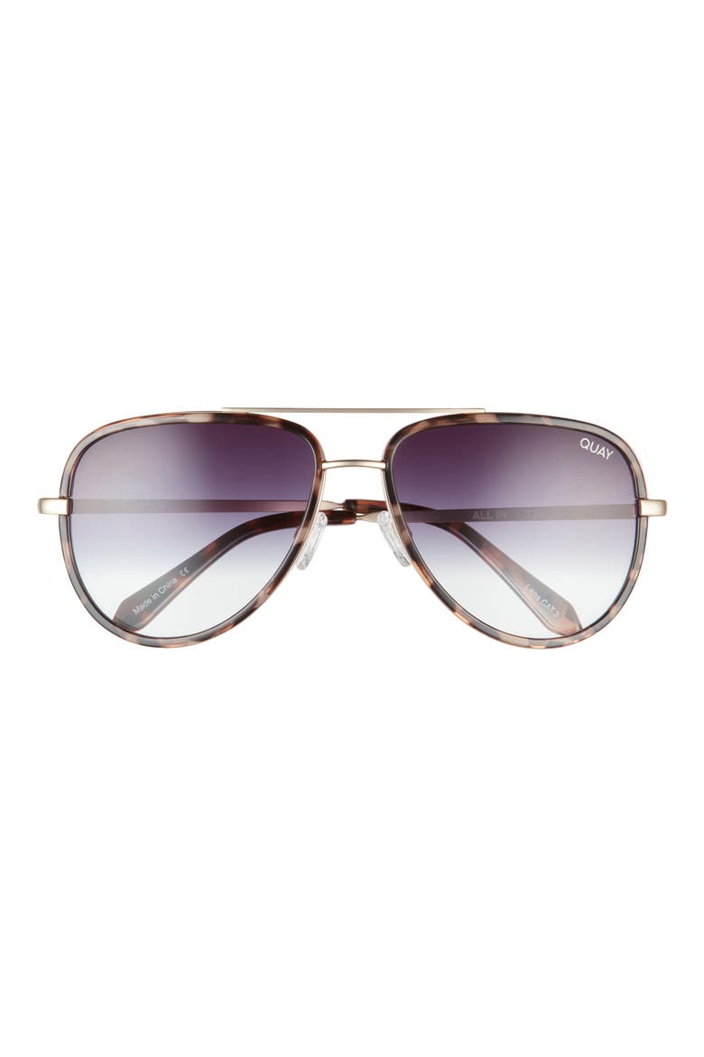 All In Extra Large 61mm Aviator Sunglasses, Main, color, MILKY TORT/ FADE