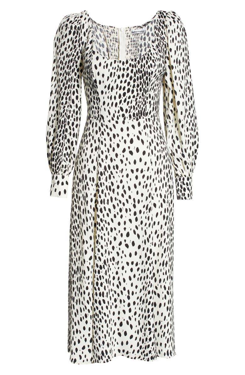 Reformation Alessi Cheetah Print Long Sleeve Dress, Alternate, color, 